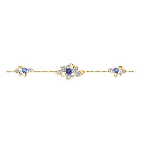 Браслет женский SOKOLOV из золота с топазами и фианитами Swarovski 750394 р.18 в Московский Ювелирный Завод