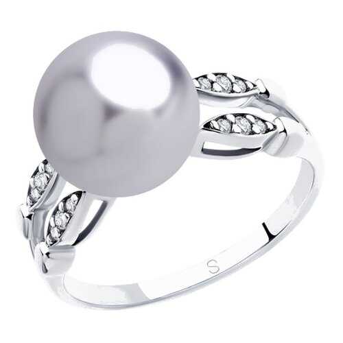 Кольцо женское SOKOLOV из серебра с жемчугом Swarovski и фианитами 94012918 р.20 в Московский Ювелирный Завод