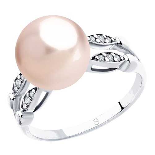 Кольцо женское SOKOLOV из серебра с жемчугом Swarovski и фианитами 94012920 р.19.5 в Московский Ювелирный Завод