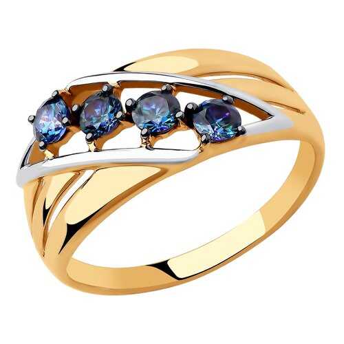 Кольцо женское SOKOLOV из золота с синими Swarovski Zirconia 81010447 р.19.5 в Московский Ювелирный Завод