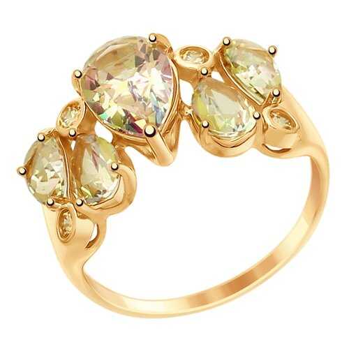 Кольцо женское SOKOLOV из золота с топазами Swarovski 714991 р.18.5 в Московский Ювелирный Завод