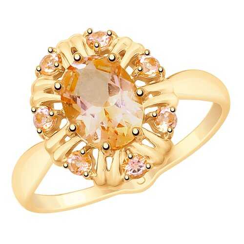 Кольцо женское SOKOLOV из золота с топазами Swarovski 715360 р.16.5 в Московский Ювелирный Завод