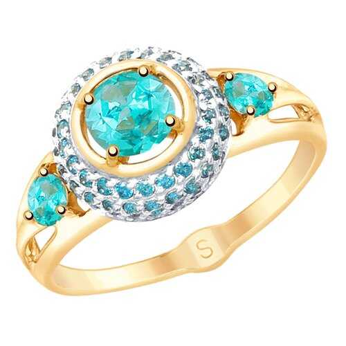 Кольцо женское SOKOLOV из золота с топазами Swarovski и фианитами 715350 р.17.5 в Московский Ювелирный Завод
