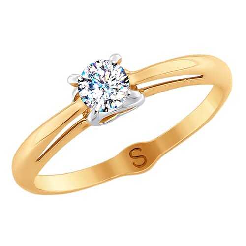 Кольцо женское SOKOLOV из золота со Swarovski Zirconia 81010369 р.18.5 в Московский Ювелирный Завод