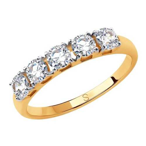 Кольцо женское SOKOLOV из золота со Swarovski Zirconia 81010444 р.17.5 в Московский Ювелирный Завод