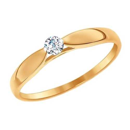 Помолвочное кольцо женское SOKOLOV из золота со Swarovski Zirconia 81010234 р.18 в Московский Ювелирный Завод
