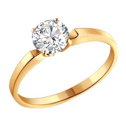 Золотое помолвочное кольцо женское с камнем Swarovski SOKOLOV 81010001 р.17.5 в Московский Ювелирный Завод