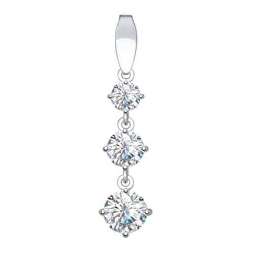 Подвеска SOKOLOV из серебра со Swarovski Zirconia 89030011 в Московский Ювелирный Завод
