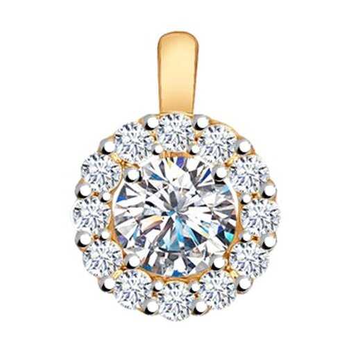 Подвеска SOKOLOV из золочёного серебра со Swarovski Zirconia 89030023 в Московский Ювелирный Завод