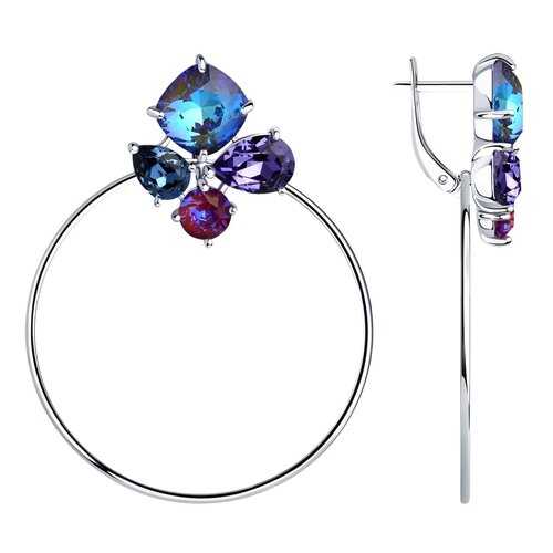 Серьги SOKOLOV из серебра с голубыми кристаллами Swarovski 94023888 в Московский Ювелирный Завод