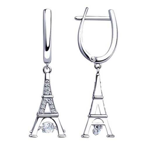 Серьги SOKOLOV из серебра со Swarovski Zirconia 89020113 в Московский Ювелирный Завод