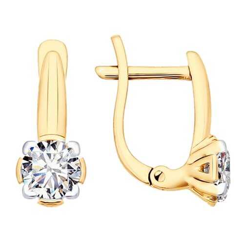 Серьги SOKOLOV из золочёного серебра со Swarovski Zirconia 89020066 в Московский Ювелирный Завод