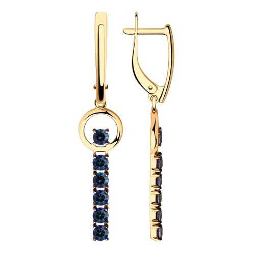 Серьги SOKOLOV из золота с синими Swarovski Zirconia 81020442 в Московский Ювелирный Завод