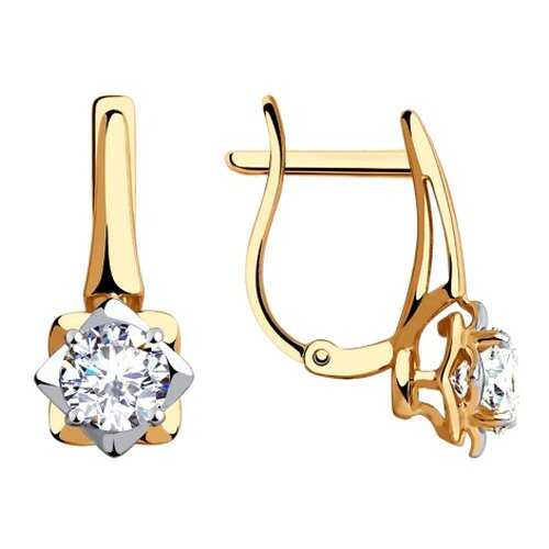 Серьги SOKOLOV из золота со Swarovski Zirconia 81020456 в Московский Ювелирный Завод