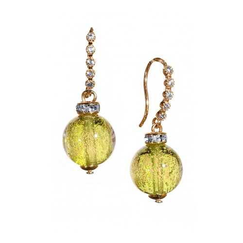 Серьги Bottega Murano 09044346 салатовые в Московский Ювелирный Завод