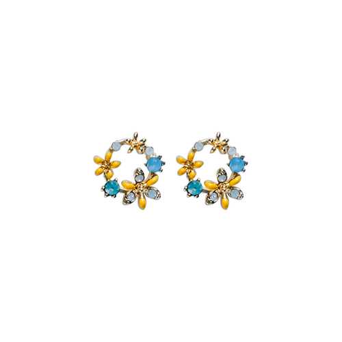 Серьги Corona style B005E1119884K025-YELLOW в Московский Ювелирный Завод
