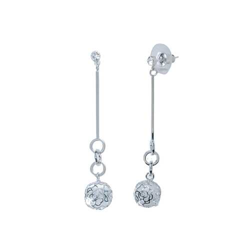 Серьги Corona style B005E1120145K002-SILVER в Московский Ювелирный Завод