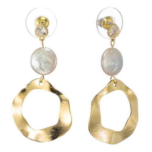 Серьги Corona Style B005E1126010 золотистые в Московский Ювелирный Завод