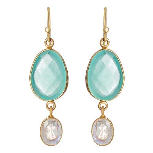 Серьги DONNA LORENA РСР500004/2 зеленые в Московский Ювелирный Завод