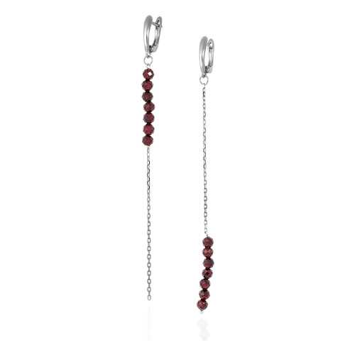Серьги Lattrice 54666152 бордовые в Московский Ювелирный Завод