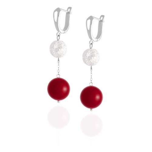 Серьги Lattrice, вставка коралл, артикул 54655451 в Московский Ювелирный Завод