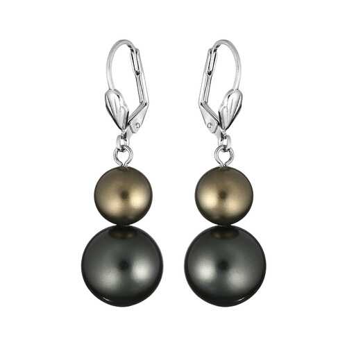 Серьги My-bijou Висюльки, 2 бусины майорка 4,5 см в Московский Ювелирный Завод