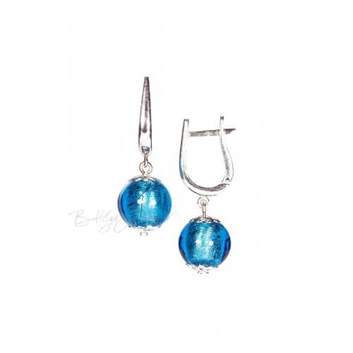 Серьги Perla Grande Argento 09030703 голубые в Московский Ювелирный Завод