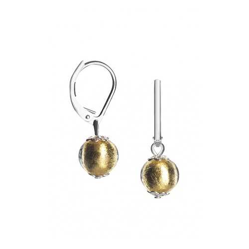 Серьги Perla Piccolo Argento 09030704 золотистые в Московский Ювелирный Завод
