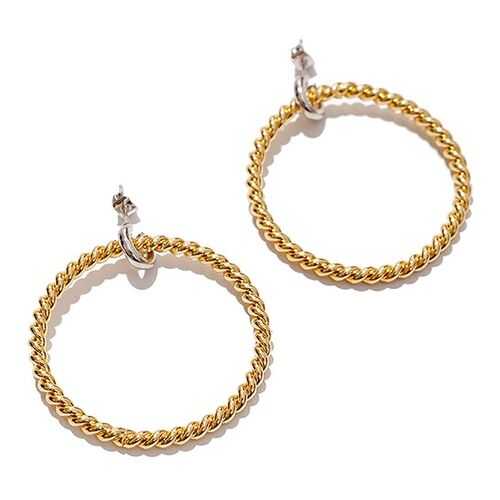 Серьги женские EXCLAIM 036G2732E серебристые/золотистые в Московский Ювелирный Завод